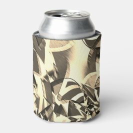 Beige strekt op een bruin, drizzled afbeelding blikjeskoeler