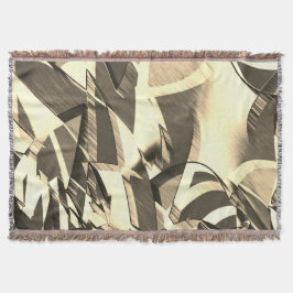 Beige strekt op een bruin, drizzled afbeelding deken