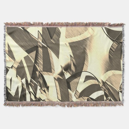 Beige strekt op een bruin, drizzled afbeelding deken (Voorkant)