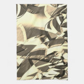 Beige strekt op een bruin, drizzled afbeelding theedoek (Verticaal)