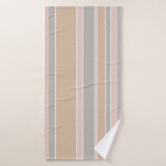 Beige strepen badhanddoek (Badhanddoek)