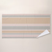 Beige strepen badhanddoek (Badhanddoek)