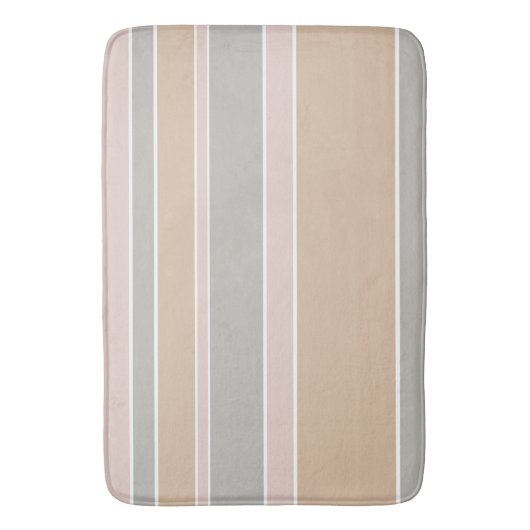 Beige strepen badmat (Voorkant Verticaal)