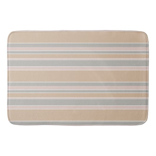 Beige strepen badmat (Voorkant)