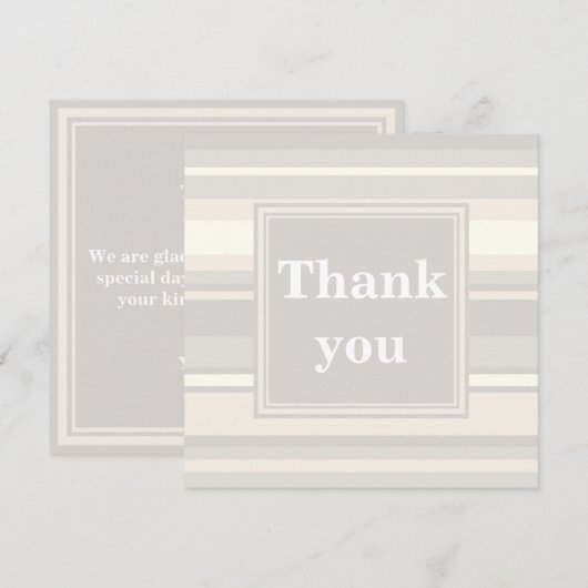 Beige strepen bedankt (Voorkant / Achterkant)