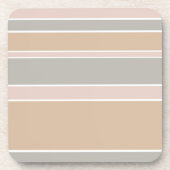 Beige strepen bier onderzetter (Voorkant)