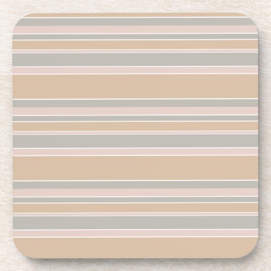 Beige strepen bier onderzetter (Voorkant)