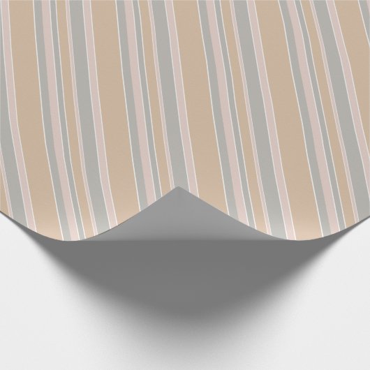 Beige strepen cadeaupapier (Hoek)