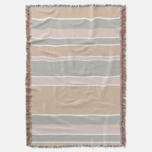Beige strepen deken (Voorkant Verticaal)