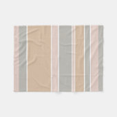 Beige strepen fleece deken (Voorkant (Horizontaal))