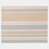 Beige strepen fleece deken (Voorkant (Horizontaal))