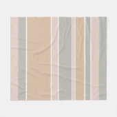 Beige strepen fleece deken (Voorkant (Horizontaal))