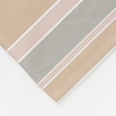 Beige strepen fleece deken (Hoek)
