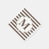 Beige Strepen Gepersonaliseerde Monogram servetten (Hoek)