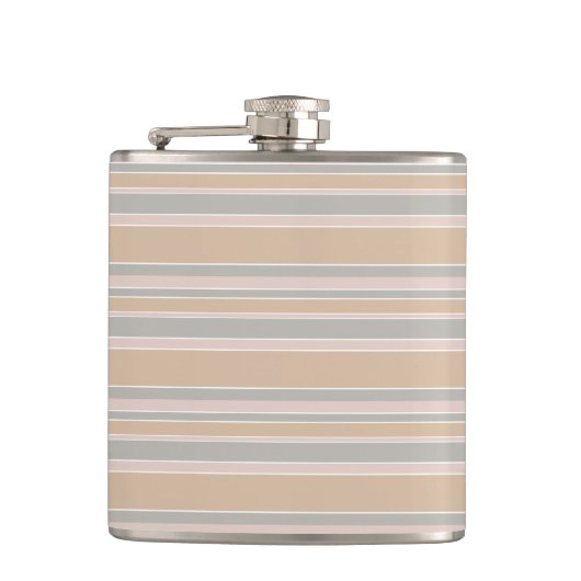 Beige strepen heupfles (Voorkant)