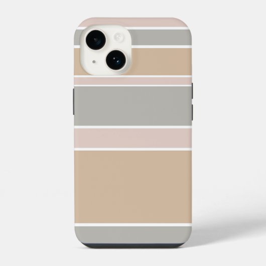 Beige strepen iPhone hoesje (Achterkant)