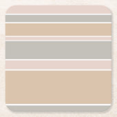 Beige strepen kartonnen onderzetters (Voorkant)