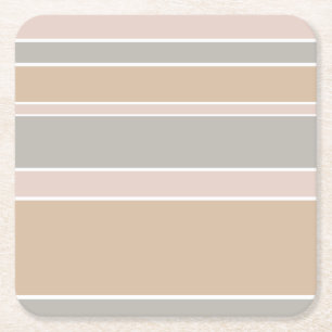 Beige strepen kartonnen onderzetters