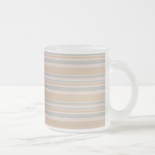 Beige strepen matglas koffiemok (Rechts)