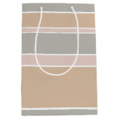 Beige strepen medium cadeauzakje (Voorkant)