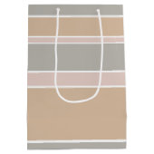 Beige strepen medium cadeauzakje (Achterkant)