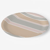 Beige strepen papieren bordje (Gekanteld)