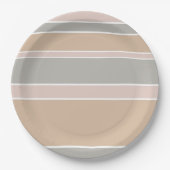 Beige strepen papieren bordje (Voorkant)