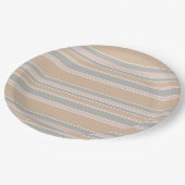 Beige strepen papieren bordje (Gekanteld)