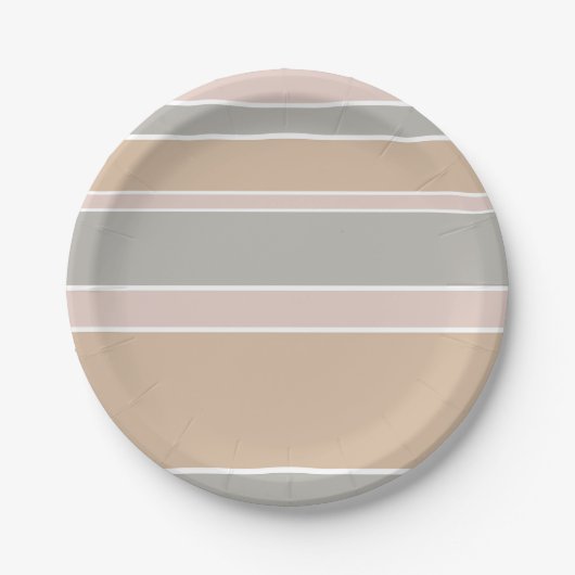 Beige strepen papieren bordje (Voorkant)