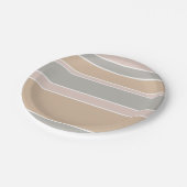 Beige strepen papieren bordje (Gekanteld)