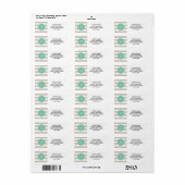 Beige strepen patroon, munt groen monogram etiket (Full Sheet)