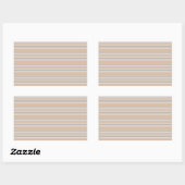 Beige strepen rechthoekige sticker (Vel)