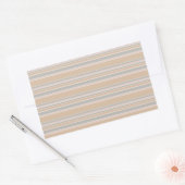 Beige strepen rechthoekige sticker (Envelop)