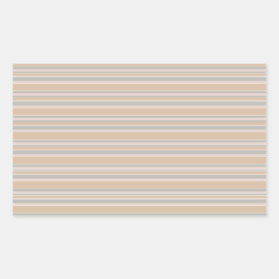 Beige strepen rechthoekige sticker
