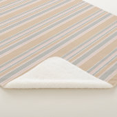 Beige strepen sherpa deken (3/4)