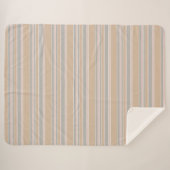 Beige strepen sherpa deken (Voorkant (horizontaal))