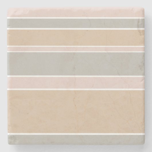 Beige strepen stenen onderzetter (Voorkant)