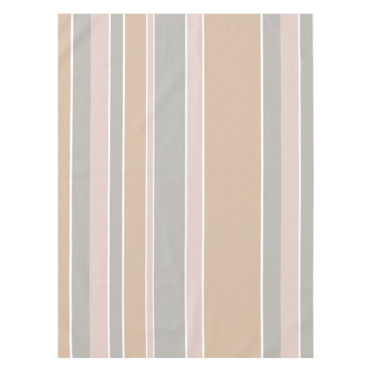 Beige strepen tafelkleed (Voorkant)