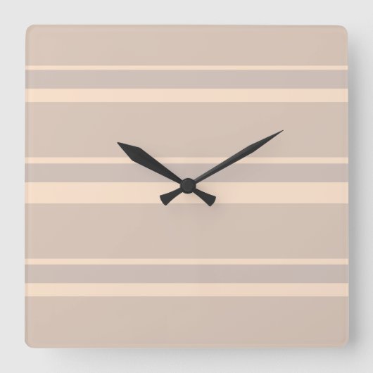 Beige Strepen Vierkante Klok (Voorkant)