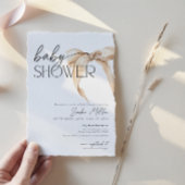 Beige Strik Baby Shower Kaart