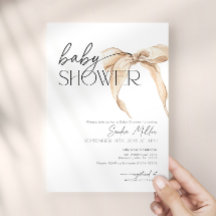 Beige Strik Baby Shower
