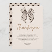 Beige strik Er Krijgt Een Knoop Bruidsfeest  Bedankkaart (Voorkant / Achterkant)