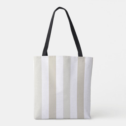 Beige Stripe Bruidsmeisje Bruidsfeest Bachelorette Tote Bag (Achterkant)