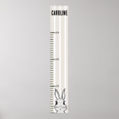 Beige Stripe Bunny Rabbit Growth Grafiek Poster (Voorkant)