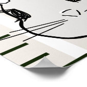 Beige Stripe Bunny Rabbit Growth Grafiek Poster (Hoek)