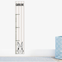 Beige Stripe Bunny Rabbit Growth Grafiek Poster