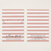 Beige Stripe Earring Ketting Display Kaart (Voorkant /achterkant)