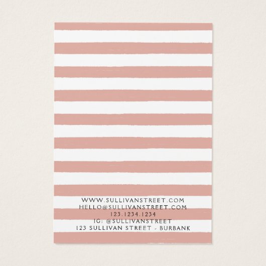 Beige Stripe Earring Ketting Display Kaart (Achterkant)