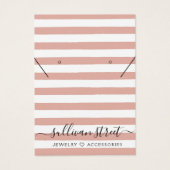 Beige Stripe Earring Ketting Display Kaart (Voorkant)