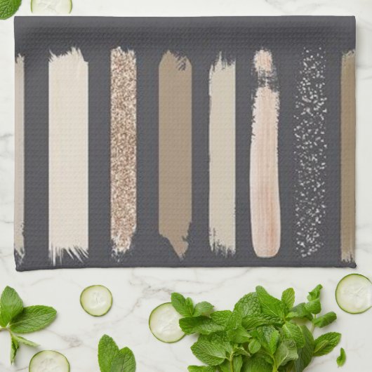 Beige Stripe Kitchen Handhanddoeken Theedoek (Gevouwen)